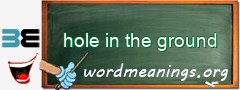 WordMeaning blackboard for hole in the ground